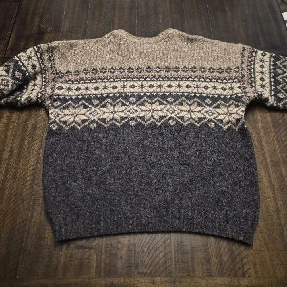 Vintage 90s Eddie Bauer Wool Blend Sweater Size L Made in USA Heather Knit XL JU - Picture 5 of 9